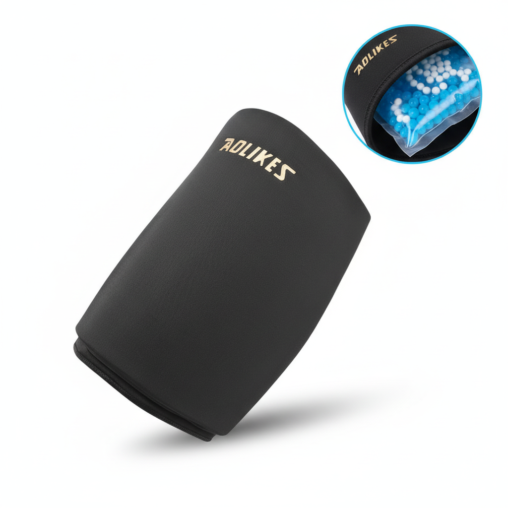 AOLIKES 1PCS Shin Compression Sleeve for Calf Ice Wrap for Legs,Hot Cold Therapy for Post-Workout Recovery, 360° Full Coverage